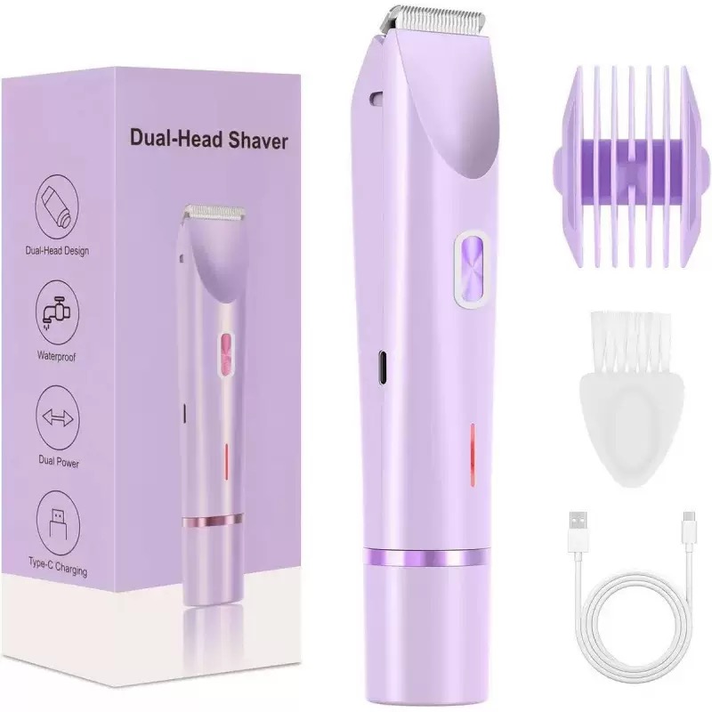 Rechargeable Dual-Head Waterproof Electric Shaver – Wet & Dry Use | Type-C Fast Charging